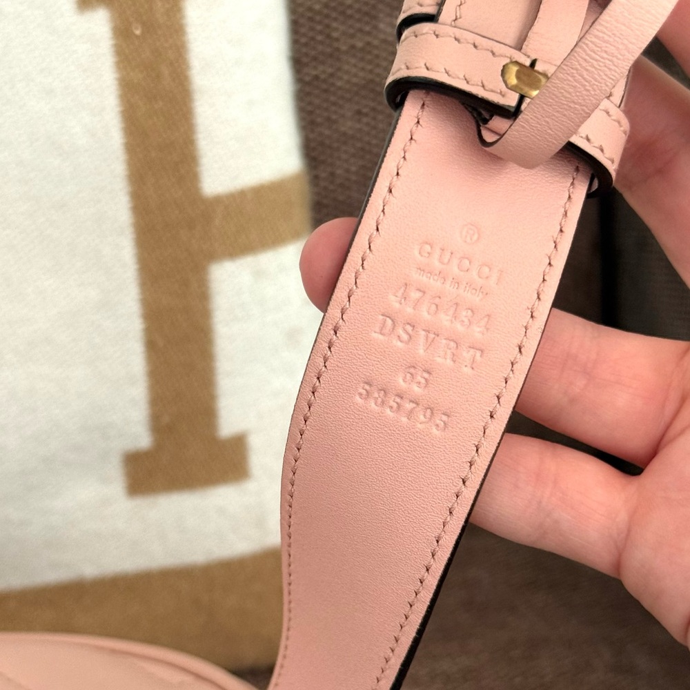 Authentic Gucci GG Marmont Matelassé Leather Belt Bag Waist bag light pink - Picture 10 of 16